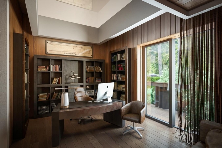 Дизайн кабинета в частном доме или квартире