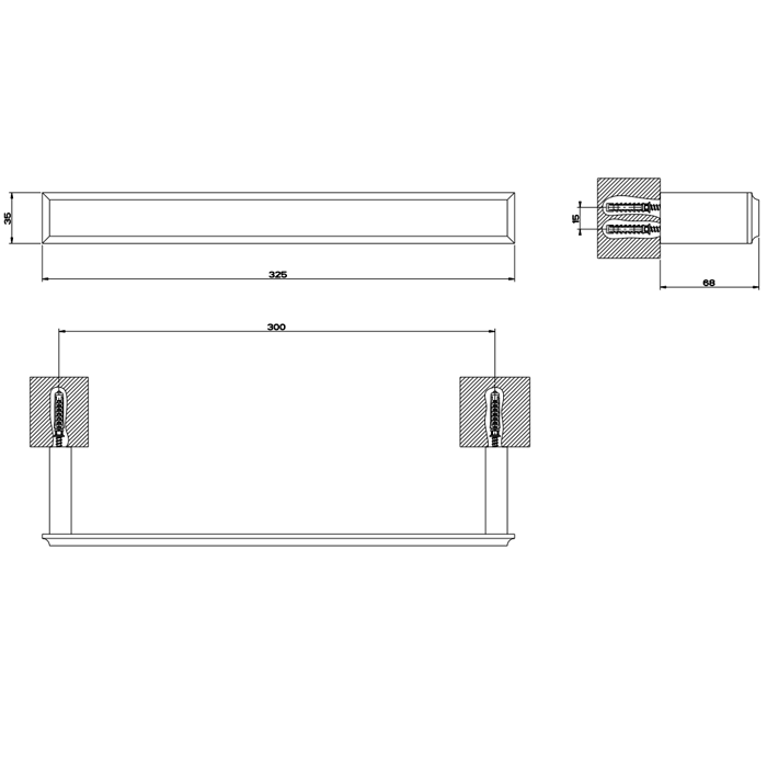Gessi Полотенцедержатель 30см, подвесной, Eleganza, 46497#031 цвет: хром