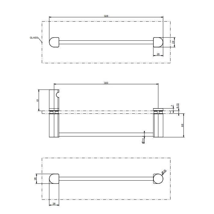 Gessi Полотенцедержатель 30 см, Rilievo, 59562#031 цвет: хром