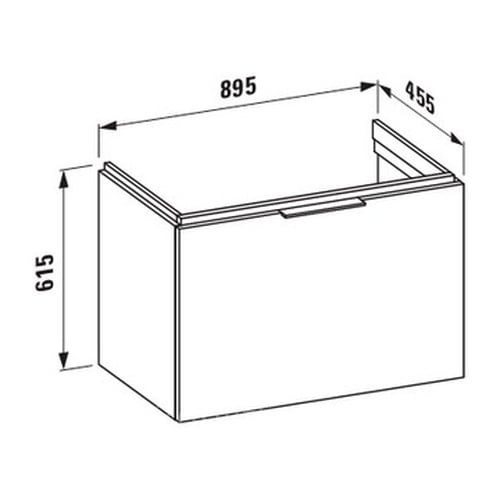 LAUFEN шкафчик под раковину 81033.9, с компактным сифоном, с одним ящиком и внутренней полочкой, KARTELL - 4.0760.1.033.634.1