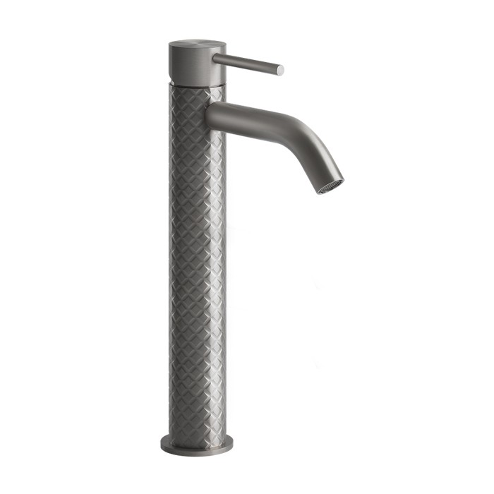 Gessi Смеситель для раковины высокий, без донного клапана, Intreccio, 54109#239 цвет: шлифованная сталь