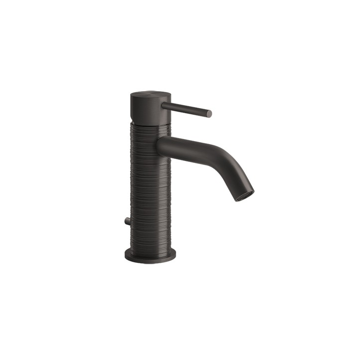 Gessi Смеситель для раковины на 1 отв., с донным клапаном, излив: 123мм, 316, 54301#707 цвет: brushed black metal pvd