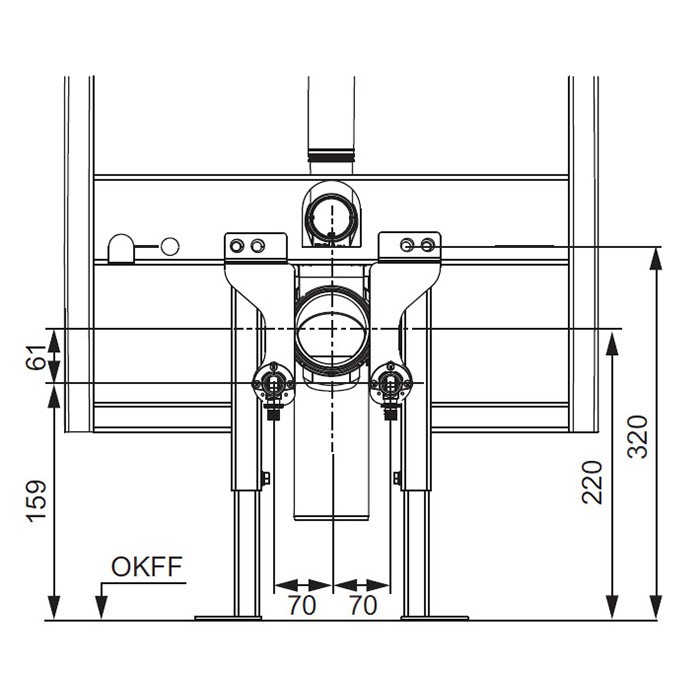 TECE монтажный комплект для модуля со смывным бачком octa, 8 см, one - 9880056