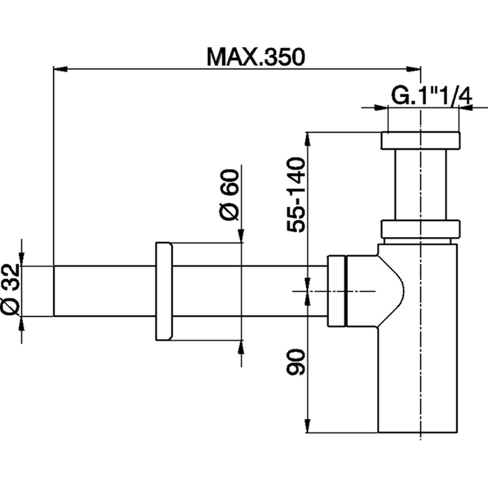 Сифон для раковины 1"1/4, Cisal, золото брашированное арт. ZA0040422W