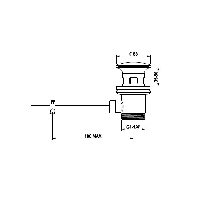 Gessi Донный клапан для раковины на 1 1/4 c донным клапаном и переливом для арт. 41407, хром - 29264#031