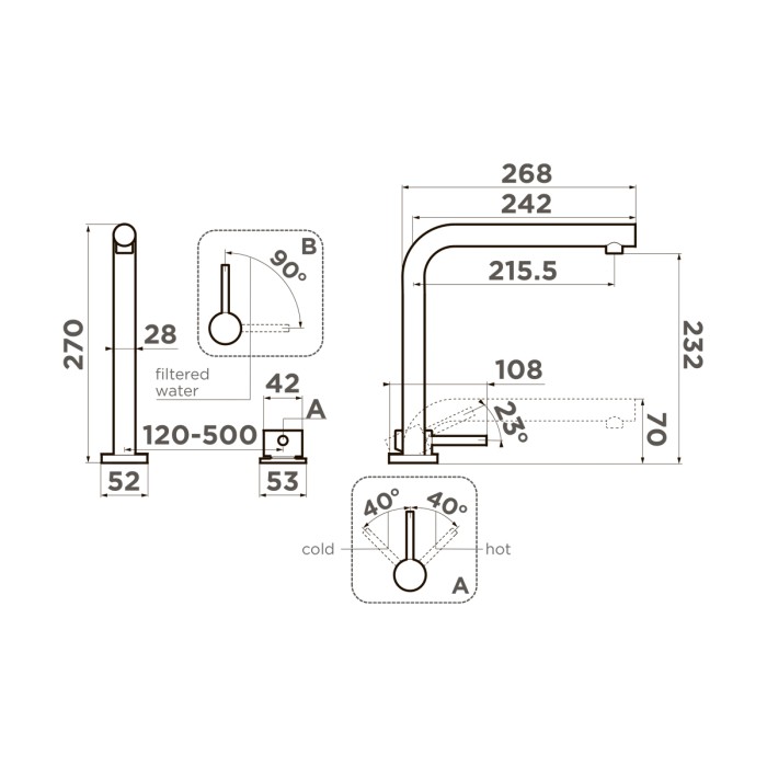 Omoikiri смеситель для кухни Nara 2 Plus-C латунь/хром арт. 4994366