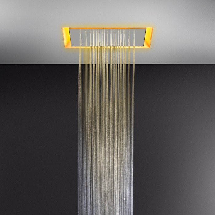 Gessi Верхний душ 50x50cм., потолочный, режимы: тропический ливень, хромотерапия, в комплекте с пультом д/у, Afilo, 57501#279 57012#238 RIR5402#238 цвет: белый