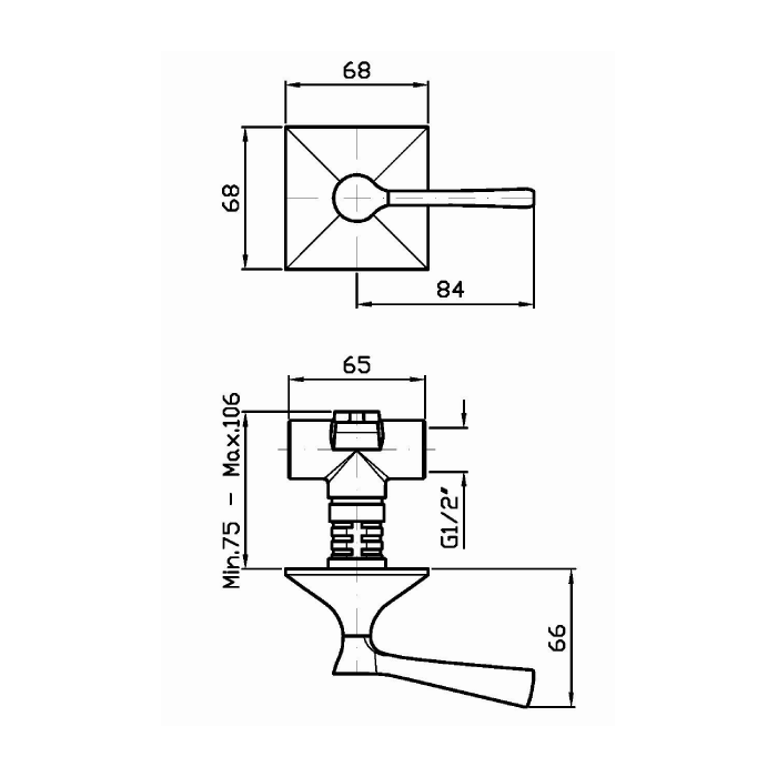 Zucchetti запорный вентиль, ручка: рычаг, 1/2, bellagio, золото арт. zb2729.c40