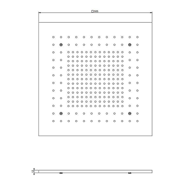 Gessi Накладная панель 50x50см., для встраиваемой в потолок душевой системы, 57012#720 цвет: nickel pvd