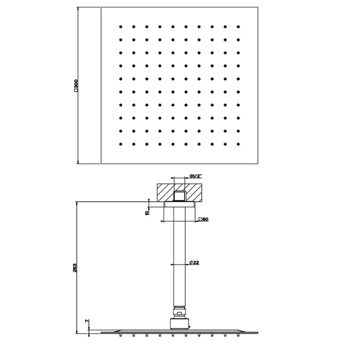Gessi Верхний душ, потолочная, поворотная с шарниром, с защитой от известкового налёта, Emporio shower, 47262#238 цвет: mirror steel
