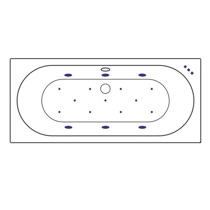 Встраиваемая ванна slim 180x80 relax, Excellent Oceana, золото арт. WAEX.OCE18S.RELAX.GL