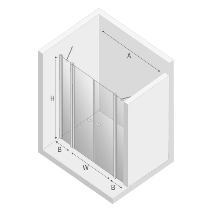 Дверь в нишу 130x195, New trendy New soleo chrome, хром арт. D-0257A