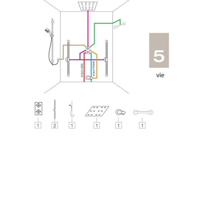 Bossini внешняя часть однорычажного встраиваемого смесителя на 2-5 выходов, gillo, хром арт. z00738.030