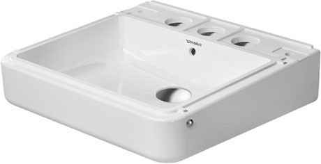 Duravit раковина встраиваемая снизу с тремя отверстиями под смеситель, с переливом, durastyle, 26315200301 цвет: белый