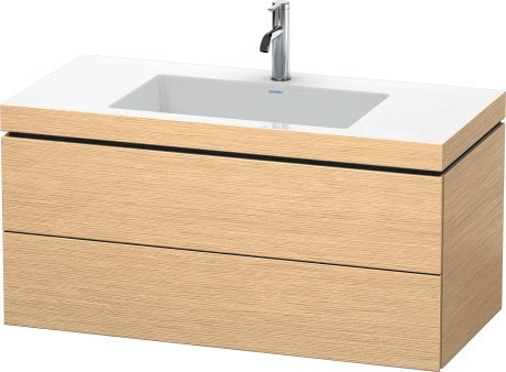 Duravit тумба подвесная с раковиной, l-cube, lc6928o1212 цвет: дуб брашированный