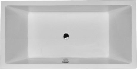 Duravit акриловая ванна 1800 х 900 c двумя наклонами для спины, с переливом, starck, 700052000000000 цвет: белый