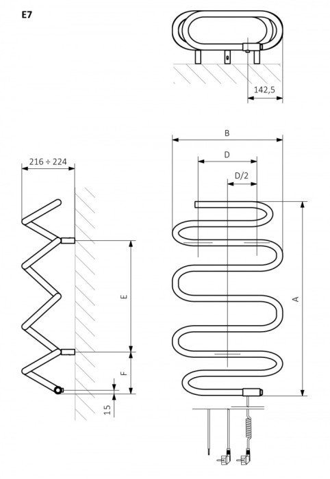 Terma эллектрический полотенцесушитель spiro 1062-450