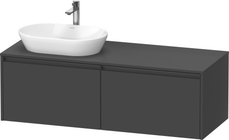 Duravit тумба подвесная под раковину слева 550 мм х 1400 мм х 459 мм, ketho.2, k24888l49490000 цвет: графит матовый