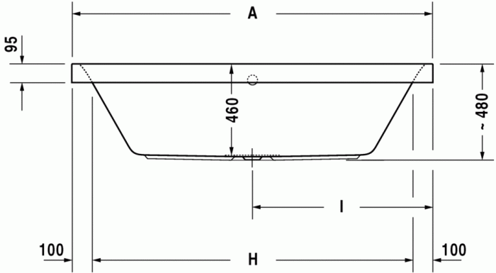 Duravit акриловая ванна happy d2 1800 х 800 c двумя наклонами для спины, встраиваемая, happy d.2, 700314000000000 цвет: белый