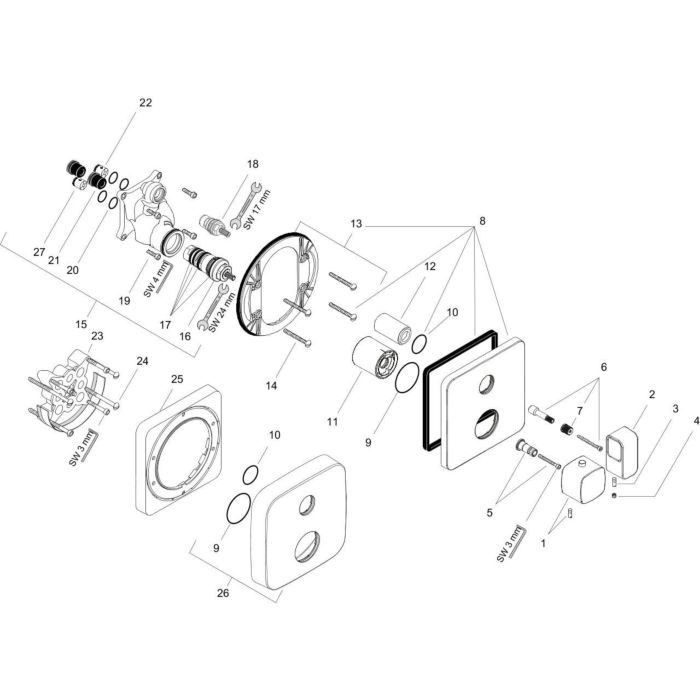 AXOR термостат для душа, Urquiola, шлифованная медь арт. 11732950