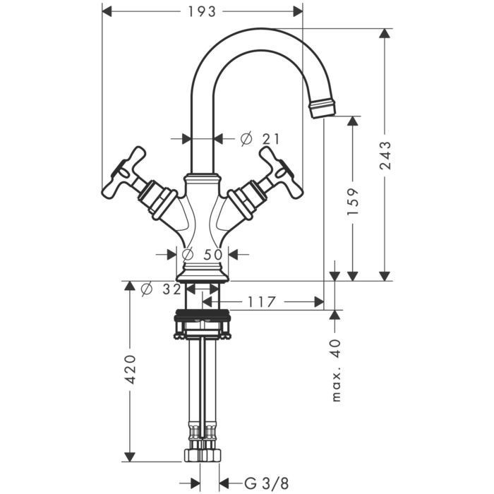 AXOR смеситель для раковины, Montreux, бронза арт. 16505140