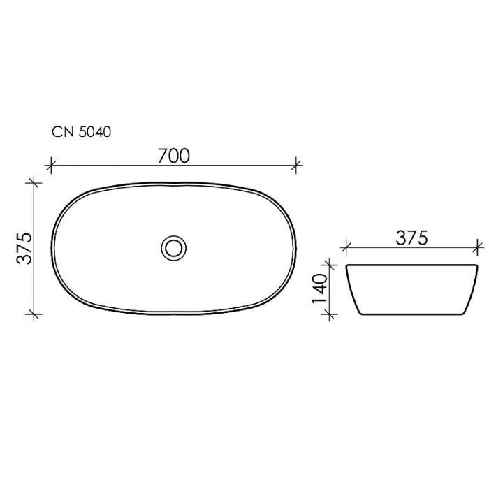 Ceramicanova раковина накладная element, cn5040 цвет: белый