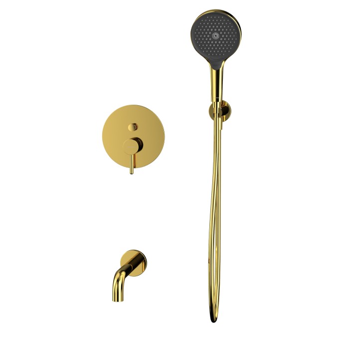 Душевая система скрытого монтажа, Whitecross Y gold, золото арт. YSET06TOPGL