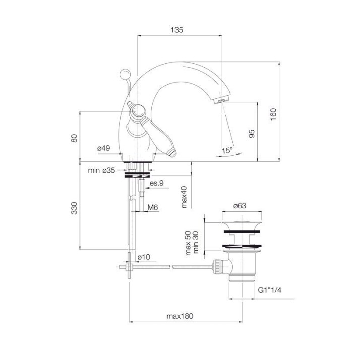 Fima Carlo Frattini cмеситель на раковину на 1 отверстие, herend, хром арт. f5431cr