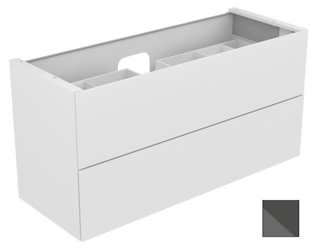 Keuco тумба подвесная под раковину с двумя выдвижными фронтами, с внутренней светодиодной подсветкой, edition 11, антрацит арт. 31362 110100