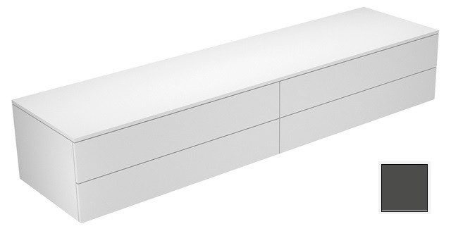 Keuco тумба боковая подвесная с четырьмя выдвижными фронтальными ящиками антарцит, edition 400, антрацит арт. 31772 390000