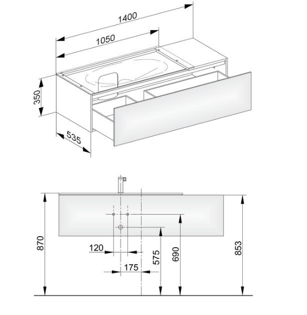 Keuco тумба под умывальник, edition 11, базальт матовый арт. 31163 380000