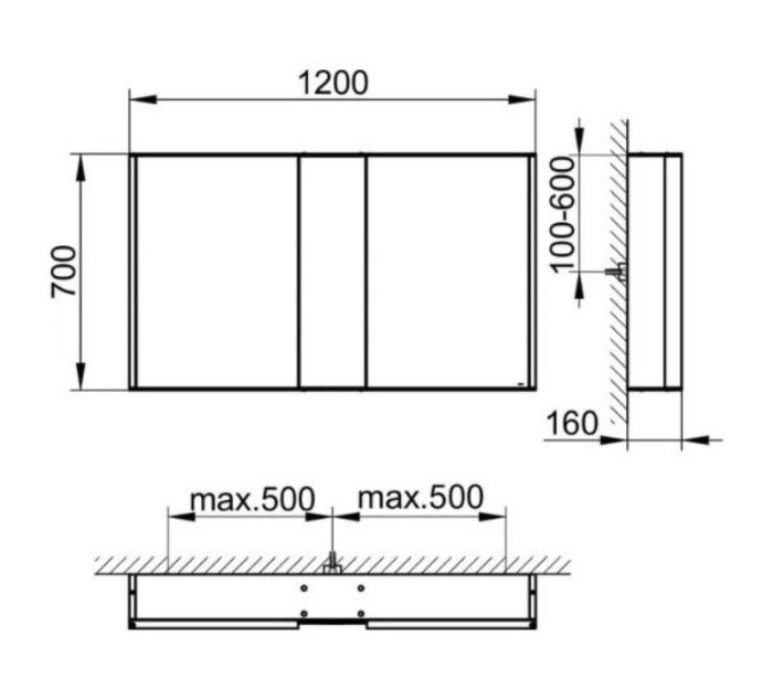 Keuco зеркальный шкаф с подсветкой настенный монтаж, royal match, серебристый арт. 12804 171301
