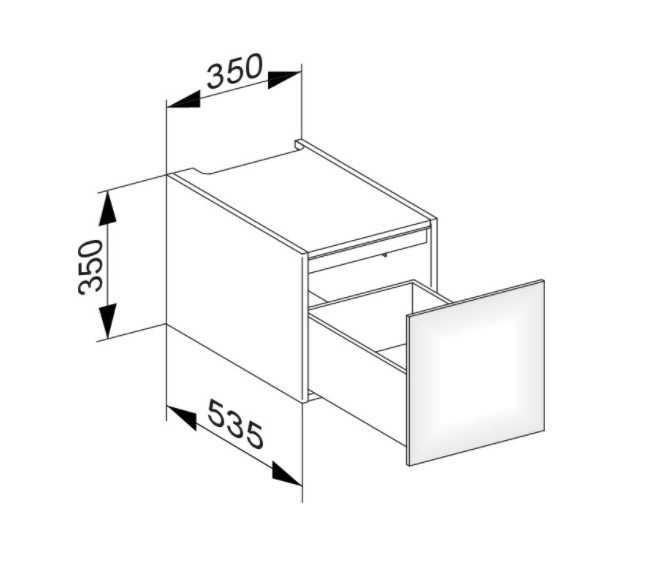 Keuco модуль нижнего шкафа для встройки снизу, с одним выдвижным ящиком, с внутренней светодиодной подсветкой, edition 11, черный арт. 31310 570100