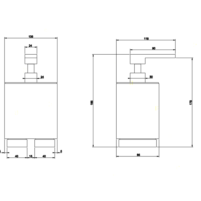 Gessi Дозатор для жидкого мыла настольный, Rettangolo, 20838#031 цвет: хром/черный