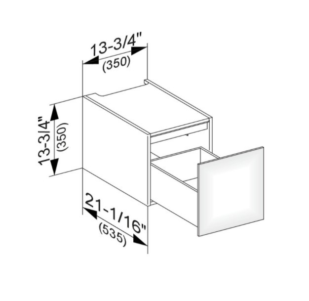 Keuco модуль нижнего шкафа для встройки снизу, с одним выдвижным ящиком, с внутренней светодиодной подсветкой, edition 11, белый арт. 31310 380100