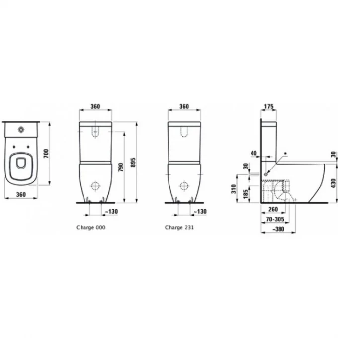 LAUFEN комплект 2480.1.000.000.1 унитаз напольный+8.2880.1.000.871.1 бачок для унитаза, PALOMBA - 8.2480.1+2880.1