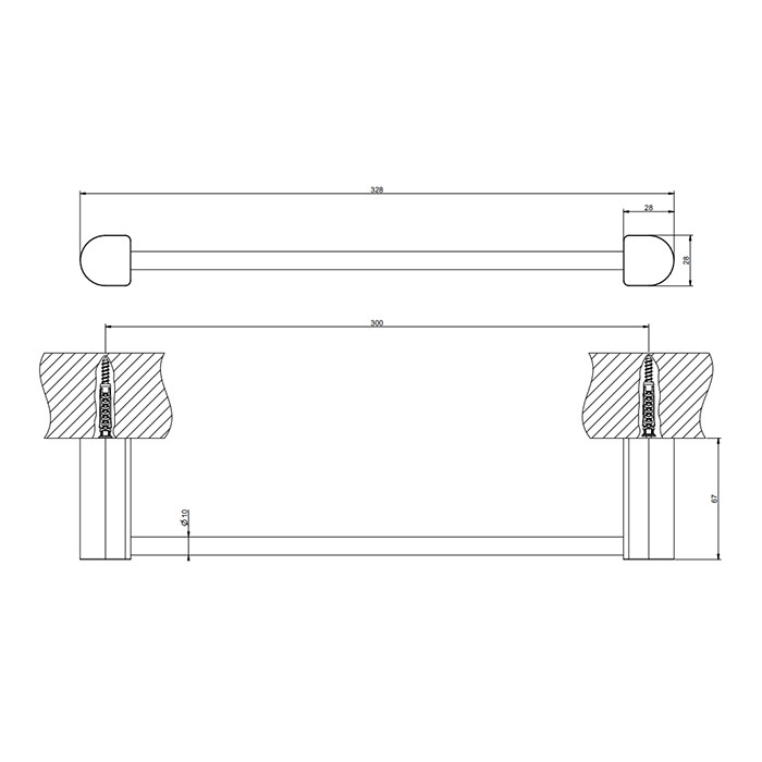 Gessi Полотенцедержатель, 30 см, подвесной, Rilievo, 59397#031 цвет: хром