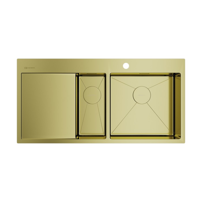 Omoikiri кухонная мойка Akisame 100-2-R, светлое золото арт. 4973090