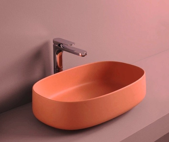 ArtCeram раковина (накладная), col003 14 00 cognac цвет: красный