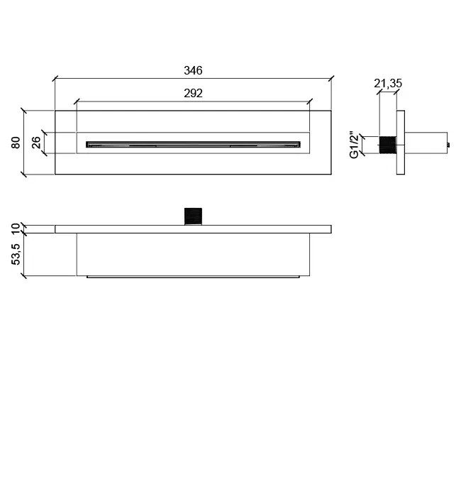Излив настенный каскадный 346х80х63,5 мм, Almar, E044273.HB316 цвет: латунь брашированная PVD AISI 316