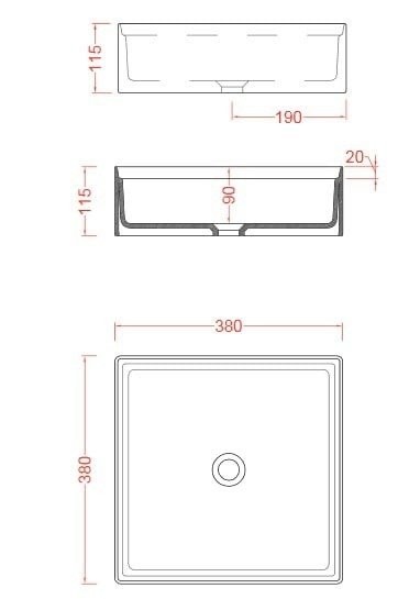 Раковина 38x38 см, без отв., накладная, Artceram Scalino, SCL001 05 00 цвет: белый