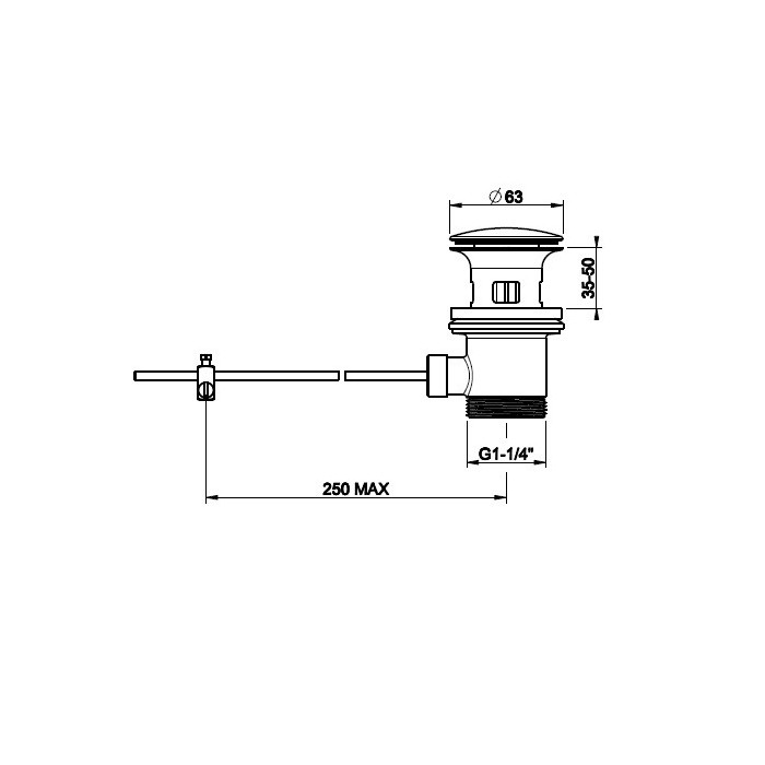 Gessi Донный клапан для раковины на 1 1/4 c донным клапаном и переливом для арт. 41405 и 41406, хром - 29263#031