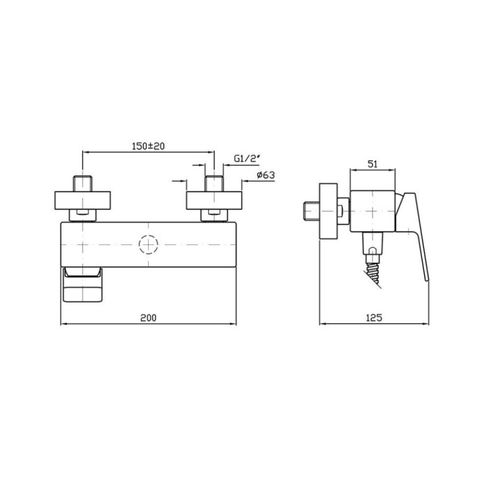 Zucchetti однорычажный смеситель для душа на 2 отверстия, jingle, хром арт. zin136