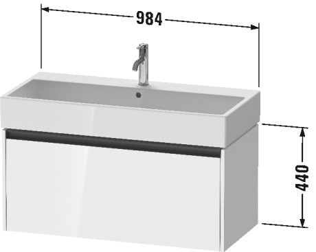 Duravit тумба подвесная под раковину 460 мм х 984 мм х 440 мм, ketho.2, k25078075750000 цвет: лён