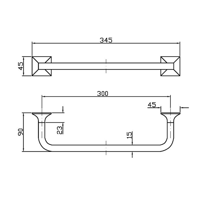 Zucchetti полотенцедержатель, 30см., подвесной, bellagio, хром арт. zac520