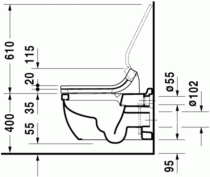 Duravit унитаз подвесной с вертикальным смывом, для крышки-биде sensowash, starck 3, 2226592000 цвет: белый