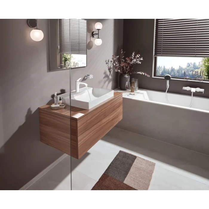 Hansgrohe смеситель для раковины с донным клапаном, Vivenis, белый арт. 75020700