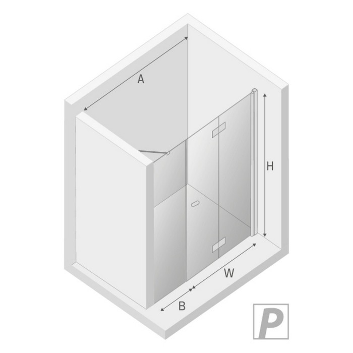 Дверь в нишу plus r 140x195, New trendy New soleo chrome, хром арт. D-0154A/D-0096B