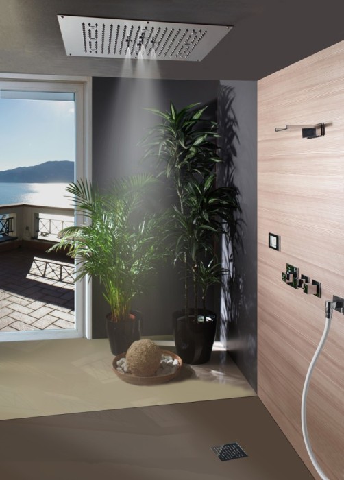 Bossini верхний душ для подвесного потолка neb 570 мм х 470 мм, с 2 режимами струи, dream, хром арт. h38657.030