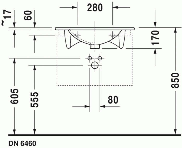 Duravit раковина встраиваемая сверху 60х52см, darling new, 0499630000 цвет: белый